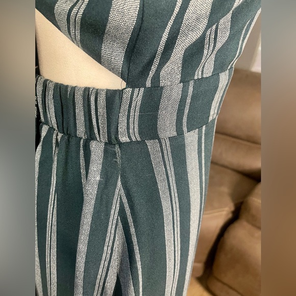 Charlotte Russe Never Worn Green White Striped Sun Dress Sz L Large - Picture 8 of 16